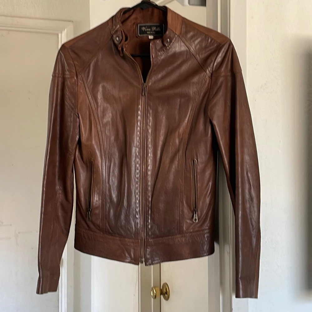 brown vera pelle italian leather jacket